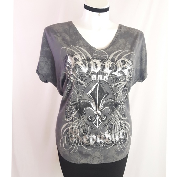 Rock & Republic Tops - Rock & Republic Plus Size Graphic Top size 1X